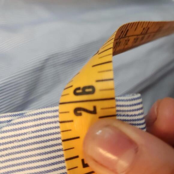 Brooks Brothers Men's Blue Striped Long Sleeve Dress Shirt Size 17-35 Slim Fit - Picture 9 of 9